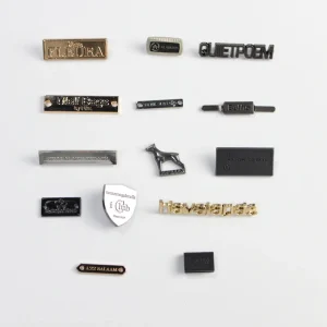 Custom Zinc Alloy 3D Embossed Metal Labels for Bags, Shoes, and Garments