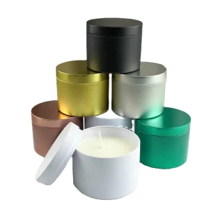 Customizable 2-10oz Round Tinplate Candle Can with Empty Container for Tea and Craft Use