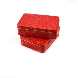 Customizable Empty Rectangular Hinged Tinplate Box for Gift and Craft