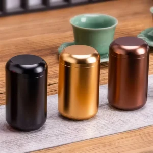 Customizable Food Grade Aluminum Alloy Tea Canister Airtight Metal Tin for Matcha Powder & Loose Leaf Tea Storage