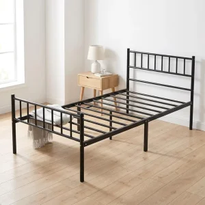 Customizable Modern Student Bed Simple Design Square Tube Metal Bed for School Home Hotel Dormitory Hospital Bedroom Use