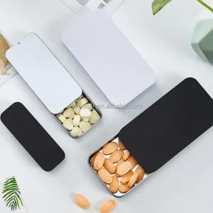 Customizable Size Mint Tea Packaging Guitar Picks Pill Solid Perfume Container Sliding Mini Tin Box Custom