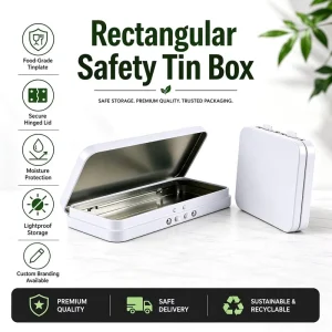 Customizable Square Round Child Resistant Tin Box with Custom Color & Logo Recyclable for Food Storage