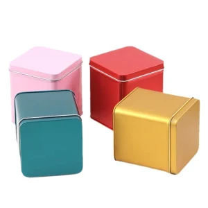Customizable Square Tin Box 83*83*92mm Food-grade Metal Tinplate Cube Box