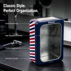 Customizable Tinplate Metal Storage Container with PE Window, Recyclable Construction, Custom Logo and Sizes