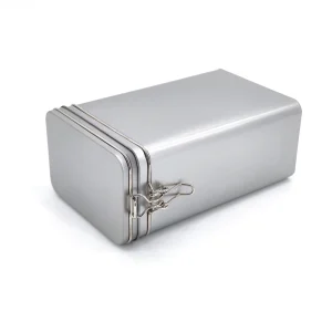 Customized 120*80*190mm Rectangular Airtight Hinged Food Tinplate Box with Clip Lid for Coffee Tea Cookies and Chocolate