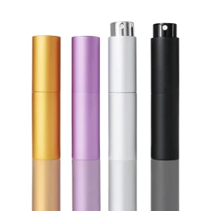 Customized 8ml 10ml Gradient ABS Plastic Empty Cologne Perfume Bottle Portable Rotary Press Pump Sprayer Screw Cap Seal Screen