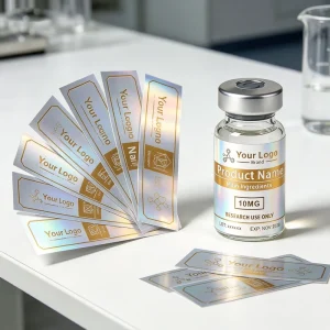 Customized Advanced Waterproof Vial Bottle Label Vinyl Sticker Label for 3ml 5ml 10ml Peptide Glass