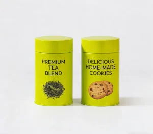 Customized Airtight Tea Tin Box Food Safe Empty Round Metal Cans for Tea Bag and Loose Tea Packaging