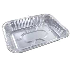 Customized Aluminum Foil Lunch Box Rectangle Metal Tray Disposable PET Foil Lids Food Grade Baking Pan Takeaway
