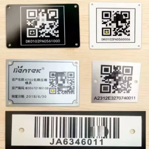Customized Aluminum Scratch Resistant Holographic Nameplate Asset Tracking QR Code Metal Equipment Label Waterproof and Durable