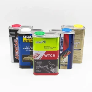 Customized Empty 1liter Rectangular Tinplate Can Empty Tin Can 1L Lubricant Tin Can for Motor Engine Oil Package