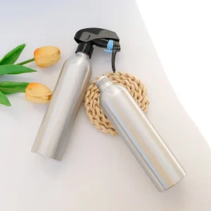 Customized Empty 300ml Metal Packaging Refillable Cosmetic Aluminum Bottle with Screw Lid or Trigger Spray
