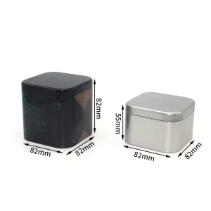 Customized Empty Food Grade Rectangle Metal Tea Tin Gift Can Box for Tea Packaging Square Tinplate Metal Tin Can