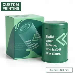 Customized Empty Food Grade Tea Coffee Tin Airtight Metal Canister Coffee Matcha Tea Packaging Loose Tea Round Tin Can