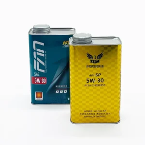 Customized Logo 1L Rectangular Tinplate Motor Oil Tin Can with Screw Cap Seal