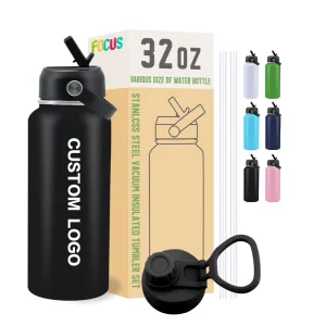 Customized Logo 32 oz Water Bottle Stainless Steel Insulated Termo Botellas De Agua Gym Sport Thermal Vacuum Flask Water Bottle