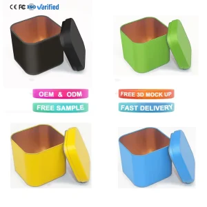 Customized Logo Printed Metal Cans Square Gift Packaging Metal Boxes Mints Tin Box for Candy Craft