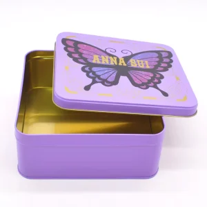 Customized Logo Printed Square Metal Box for Gift and Food Storage, Tin Can Packaging