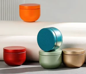 Customized Logo Round Shape Empty Metal Seal Tea Tin Matcha Coffee Tea Mini Packaging With Inner Plugs and Lids Tin Metal Cans