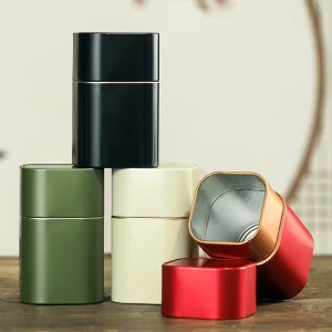 Customized Metal Tin Round Cans Coffee and Tea Mini Round Packaging Cans with Inner Plugs and Lids Metal Round Cans