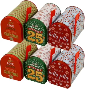 Customized Metal Tins Mail Shape Box Gift Tin Box for Xmas Supplies Cookie Chocolate Candy Gift Tin Case Post Mail Box