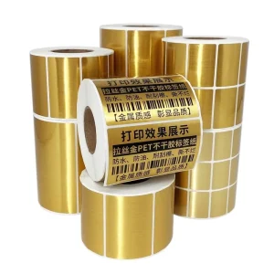 Customized Offset Printing Brushed Gold Logo Stickers Hot Stamp Brushed Silver Metal Finish Decorative Labels