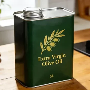 Customized Own Logo Printing Food Grade 4L Aseptic Tinplate Empty Can for Olive Oil Kitchen Restaurant Cooking Oil