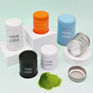 Customized Round Tinplate Matcha Tin Can 30g Packaging Airtight Screw Cap Tea & Coffee Beverage Container