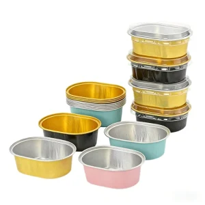 Customized Shape Aluminum Foil Box Cheese Cake Mold Packaging Box Oval Cheese Aluminum Foil Pudding Tin Container Baking Tools