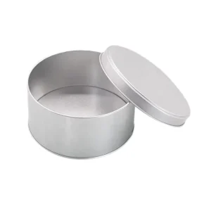 Customized Small Silver Empty Round Metal Candy Tin Box with Lid