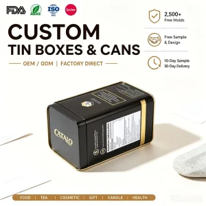 Customized square Metal Packing Tin Box for Food Chocolate Tea Durable Tin case
