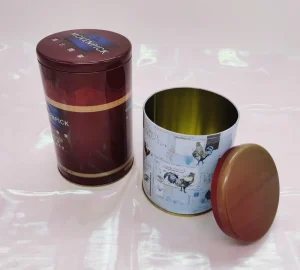 Cylindrical Metal Canister for Coffee and Tea Packaging