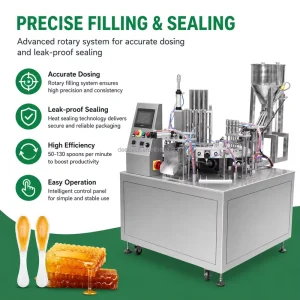 DEEPACK Rotary Honey Spoon Filling Sealing Machine for Single Serve Sweetener Spoon Packs Daily Use