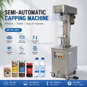 DEEPACK Semi Automatic Bottle Capping Machine for Plastic Glass Bottles Screw Cap Sealing Equipment