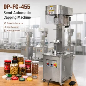 DEEPACK Vertical Capping Machine for Jar Bottle Packaging Semi Automatic Screw Lid Sealing Equipment