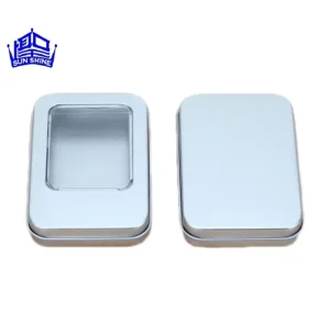 Decorative Square Metal Tin Box with PVC Window for Packaging