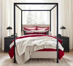 Design of Metal Bed in Hostel Student Bedroom Furniture Apartment Single Canopy Bed Frame with Mattress
