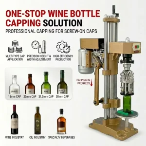 Desktop Electric Semi-Automatic ROPP Capping Machine for Glass Jars, Juice and Wine