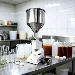 Desktop Pneumatic Honey Syrup Adjustable Volume Piston Filling Machine Ketchup Lotion Essential Oil Small Bottling Machine