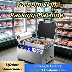 Desktop Semi-Automatic Vacuum Tray Sealing Machine for Seafood and Meat Packaging with Foil and Paper