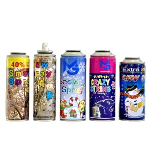 Diameter 45/52/65mm Colored Snow Spray Aerosol Tinplate Cans Empty for Wedding and Christmas Chemical Use