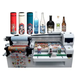 Digital 3D UV 6090 Flatbed Printer Glass Ceramic Tile Acrylic Wood Metal Printing Machine with A3 UV DTF Printer