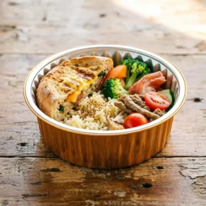 Disposable Aluminum Foil Container with Foil Lid Food Grade Oven Safe Heat Sealable