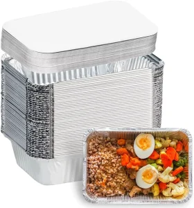 Disposable Aluminum Foil Food Container Tray with Lid