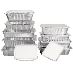 Disposable Aluminum Foil Food Containers 800ml 1000ml with Lids for Catering