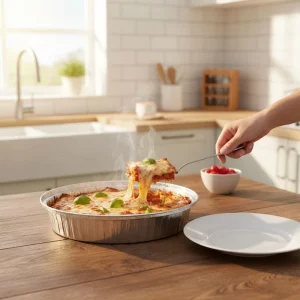 Disposable Aluminum Foil Pan Bowl with Foil Lid Blister 720ml Microwavable Eco-Friendly Food Grade Container