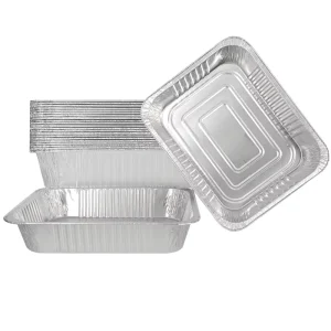 Disposable Aluminum Foil Roasting Trays with Covers for Takeaway, Small to Large, Round and Square