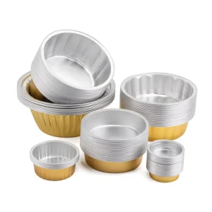 Disposable Fast Food Packaging Box, Gold and Silver, Heat-Resistant Recyclable Aluminum Foil Lunch Box