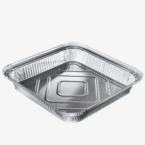 Disposable Heavy-Duty Square Aluminum Foil Baking Pans with PET Plastic Lids